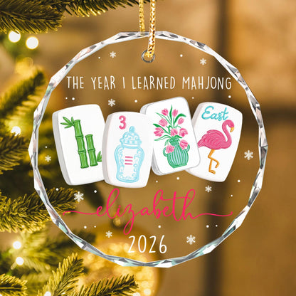 Custom Mahjong Ornament: The Year I Learned Mahjong, Funny Mahjong Group Gift, Christmas Gift For Mahjong Club 2026, Game Night Keepsake - product image 9
