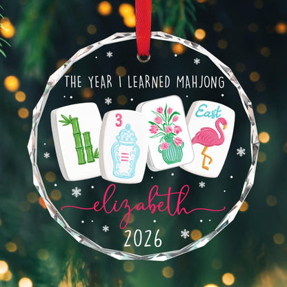 Custom Mahjong Ornament: The Year I Learned Mahjong, Funny Mahjong Group Gift, Christmas Gift For Mahjong Club 2026, Game Night Keepsake - product image 10