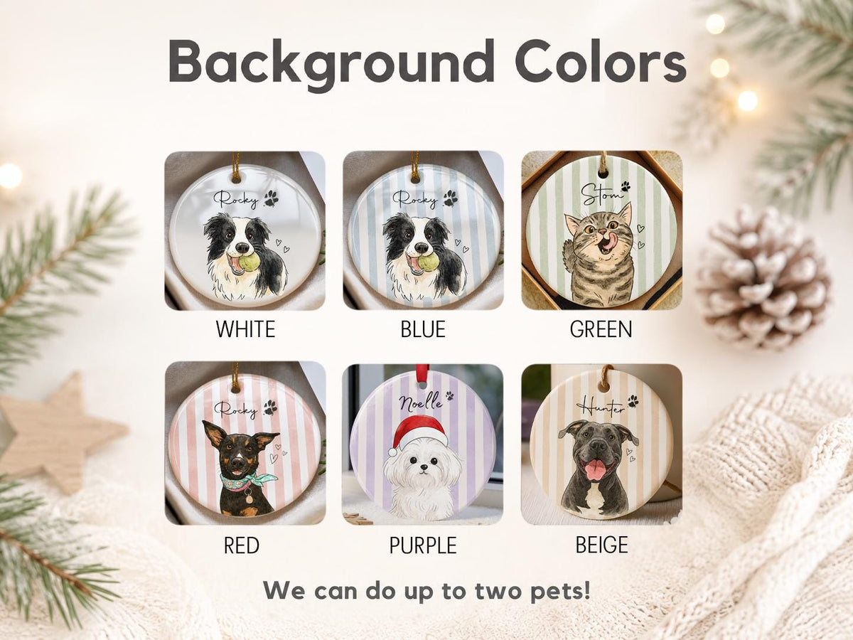 Personalized Watercolor Pet Photo Ornament: Custom Memorial Keepsake - product image 7