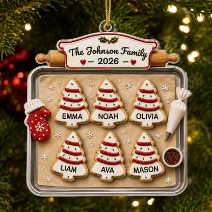 Personalized Family Gingerbread Christmas Ornament 2026, Custom Gingerbread Cookie Ornament with Pets Names, Family Holiday Keepsake Gifts - product image 6