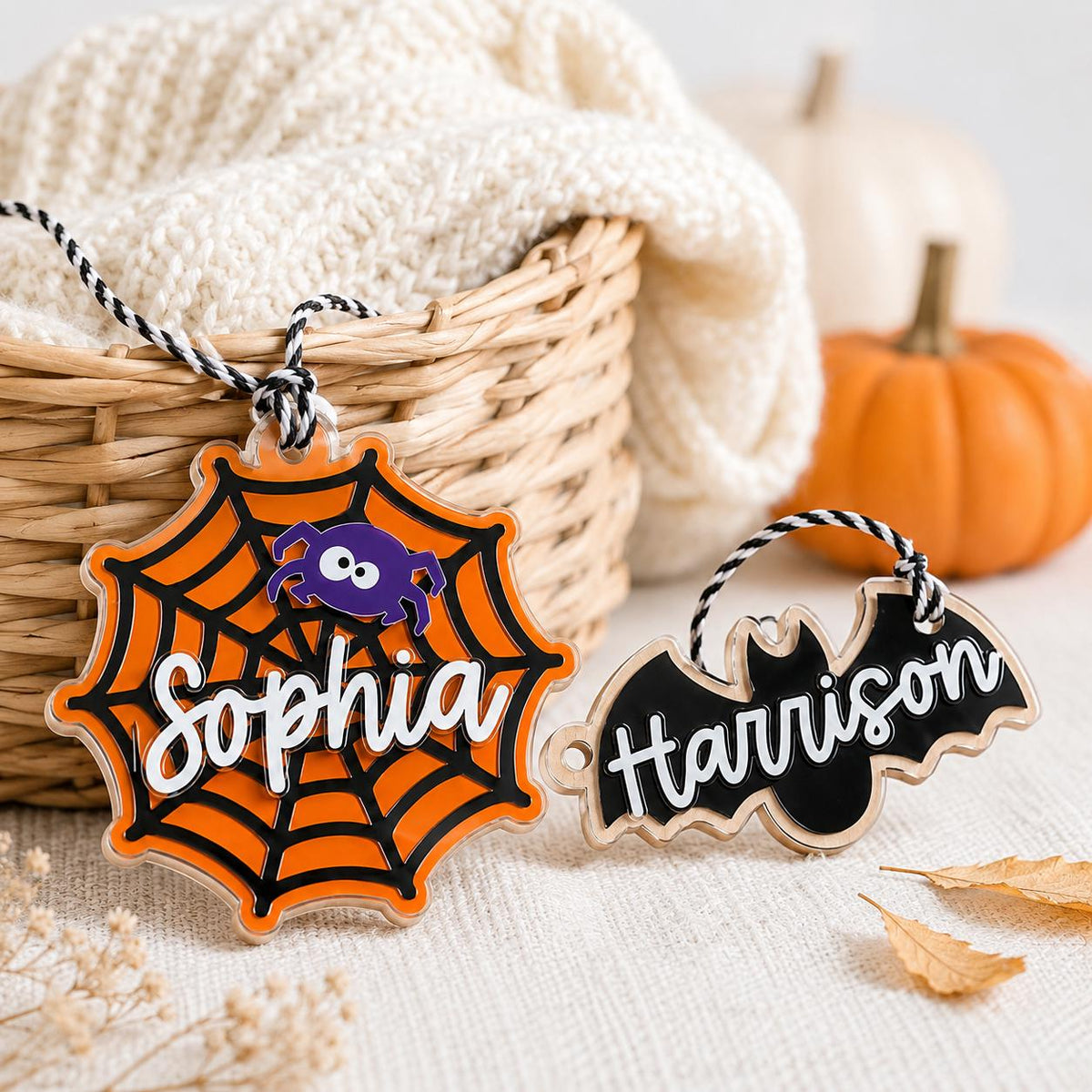 Personalized Halloween Basket Tag, 3D Boo Basket Tag, Custom Kids Name Tag, Trick or Treat Bag Tag, Halloween Gift Tag, Candy Bucket Tag - product image 5