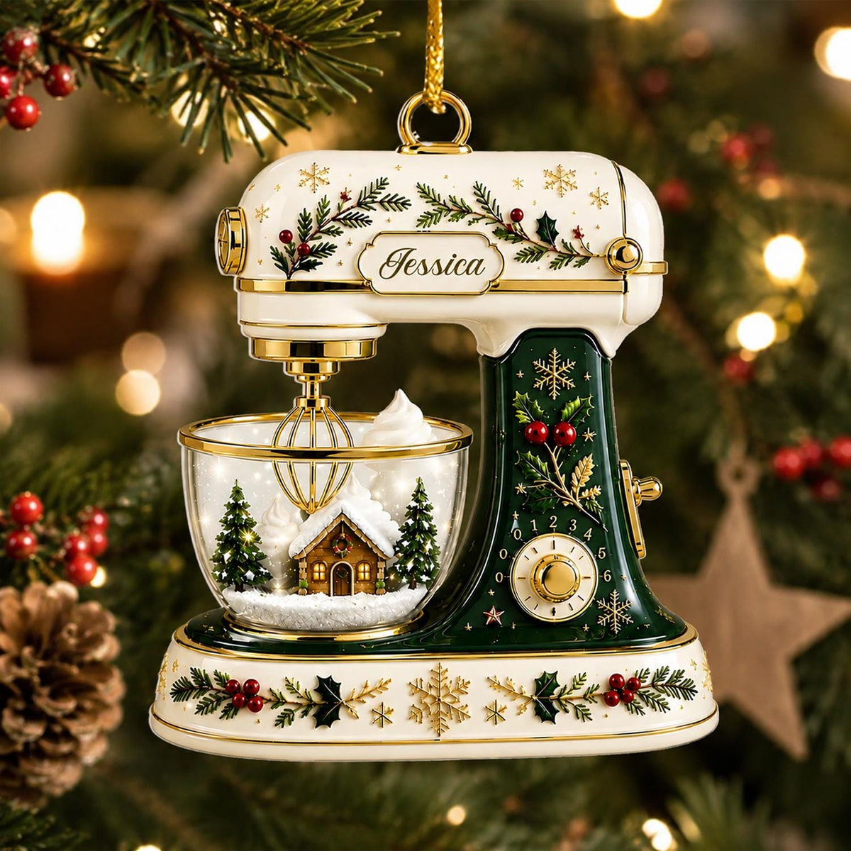 Christmas Baking Mixer-Personalized 2D Effect Mixer Acrylic Ornament,Custom Kitchen Mixer Christmas Keepsake,Baking Gift For Bakers - product image 3