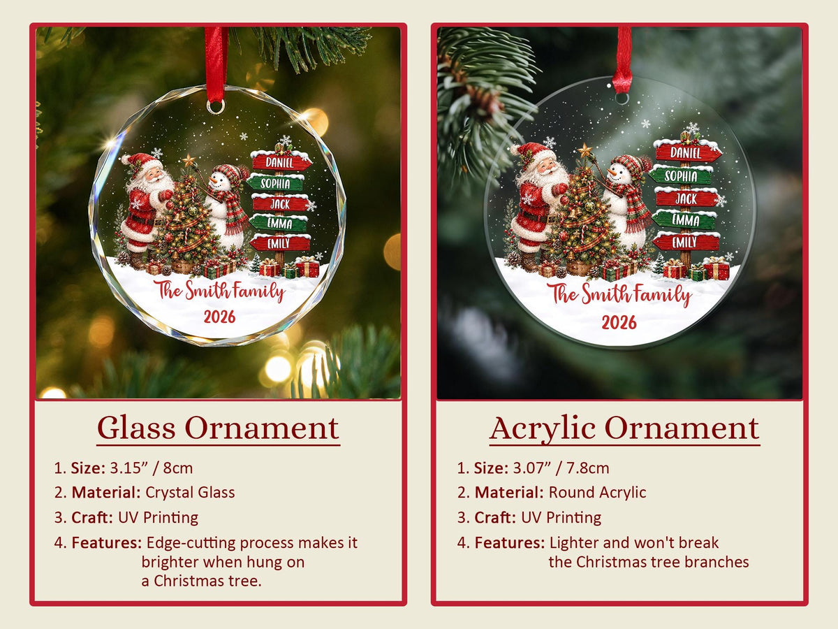 Family Names Christmas Ornament,Family Christmas Ornament 2026,Family of 3/4/5/6 With Pet Christmas Keepsake,2026 Christmas Gift For Family - product image 7