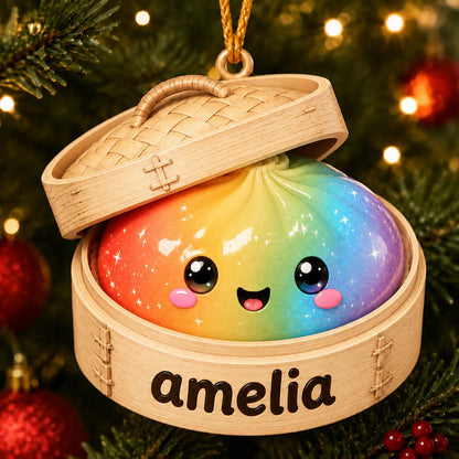 Personalized Glitter Dumpling Ornament, Acrylic Squishy Style Christmas Ornament, Custom Name Ornament, Kids Christmas Gift, Holiday Decor - product image 9