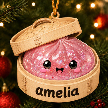 Personalized Glitter Dumpling Ornament, Acrylic Squishy Style Christmas Ornament, Custom Name Ornament, Kids Christmas Gift, Holiday Decor - product image 8