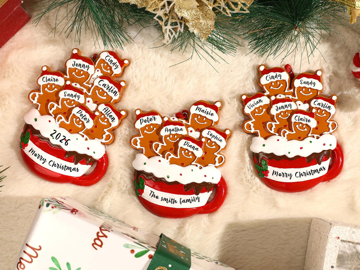 Personalized Resin Family Ornament, Gingerbread Christmas Family Ornament, Gingerbread Family of 2,3,4,5,6 Ornament 2026, Christmas Decor - product image 6