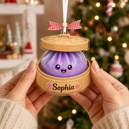 Personalized Glitter Dumpling Ornament, Squishy Dumpling Acrylic Custom Name Glittter Dumpling, Dumpling Lover Gift, Kids Christmas Gift - product image 8