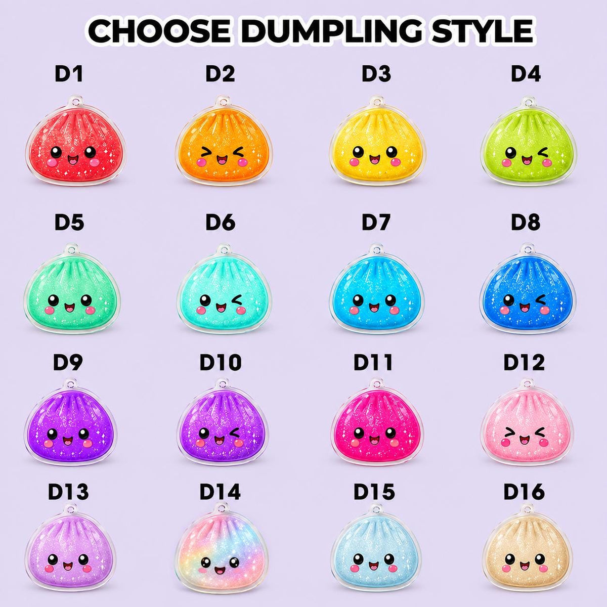 Personalized Glitter Dumpling Ornament, Squishy Dumpling Acrylic Custom Name Glittter Dumpling, Dumpling Lover Gift, Kids Christmas Gift - product image 2