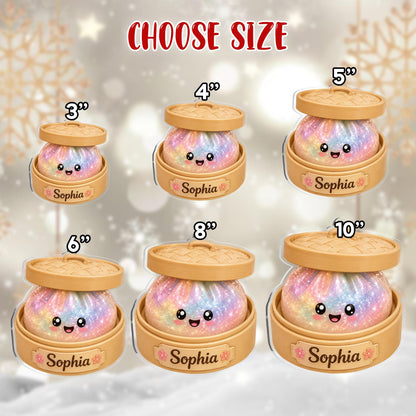 Personalized Glitter Dumpling Ornament, Squishy Dumpling Acrylic Custom Name Glittter Dumpling, Dumpling Lover Gift, Kids Christmas Gift - product image 4