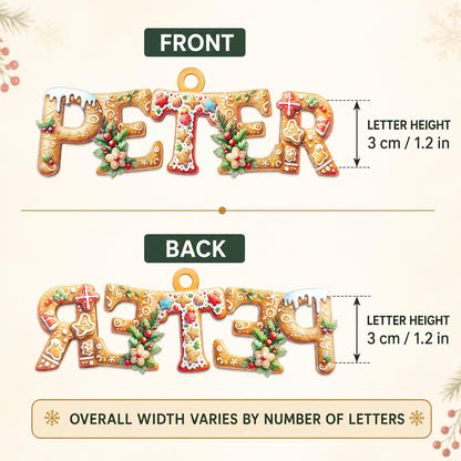 Custom Gingerbread Alphabet Ornaments, Personalised Christmas Decorations, Christmas Baubles, Christmas Name Tags, Kids Christmas Gifts - product image 6