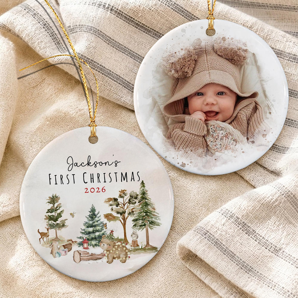 Personalized Baby's First Christmas Ornament 2026, Baby Shower Photo Keepsake - product image 10
