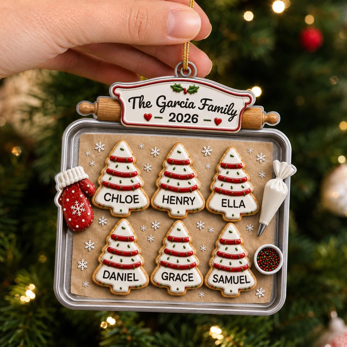Personalized Family Gingerbread Christmas Ornament 2026, Custom Gingerbread Cookie Ornament with Pets Names, Family Holiday Keepsake Gifts - product image 8