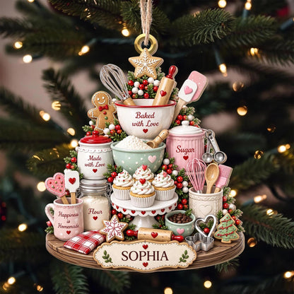 Christmas Baking Mixer Ornament, Custom Name Kitchen Mixer Christmas Keepsake, Baking Gift For Bakers, Gift For Baking Lovers, Gift For Her - main product image