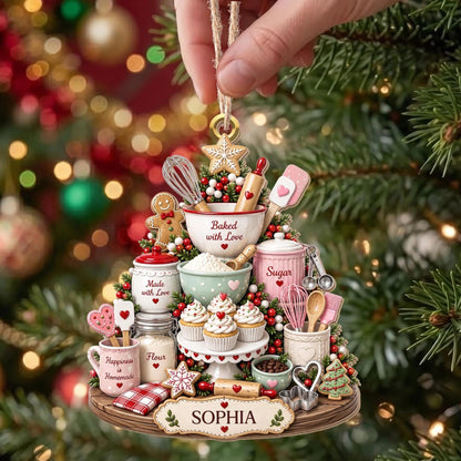 Christmas Baking Mixer Ornament, Custom Name Kitchen Mixer Christmas Keepsake, Baking Gift For Bakers, Gift For Baking Lovers, Gift For Her - product image 6
