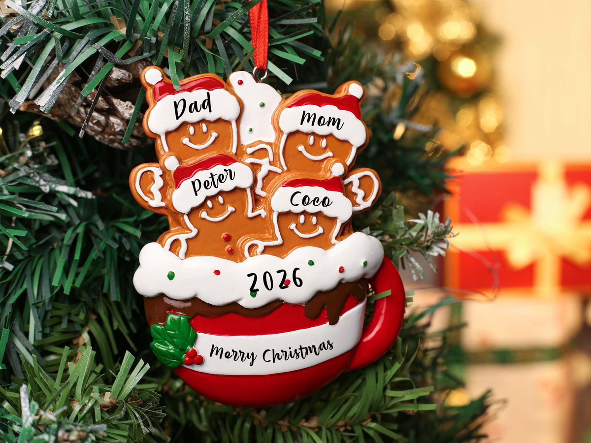 Personalized Resin Family Ornament, Gingerbread Christmas Family Ornament, Gingerbread Family of 2,3,4,5,6 Ornament 2026, Christmas Decor - product image 8