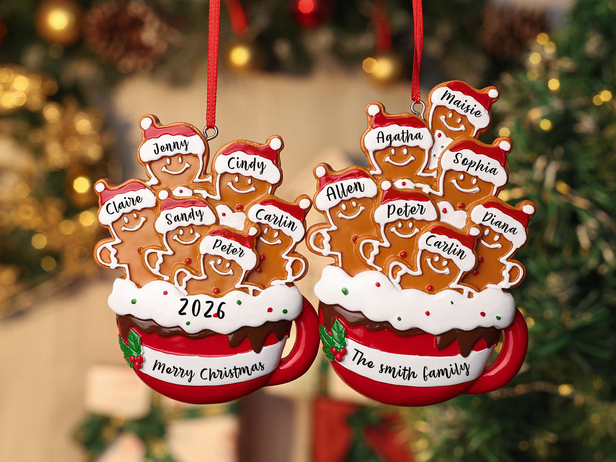 Personalized Resin Family Ornament, Gingerbread Christmas Family Ornament, Gingerbread Family of 2,3,4,5,6 Ornament 2026, Christmas Decor - product image 9