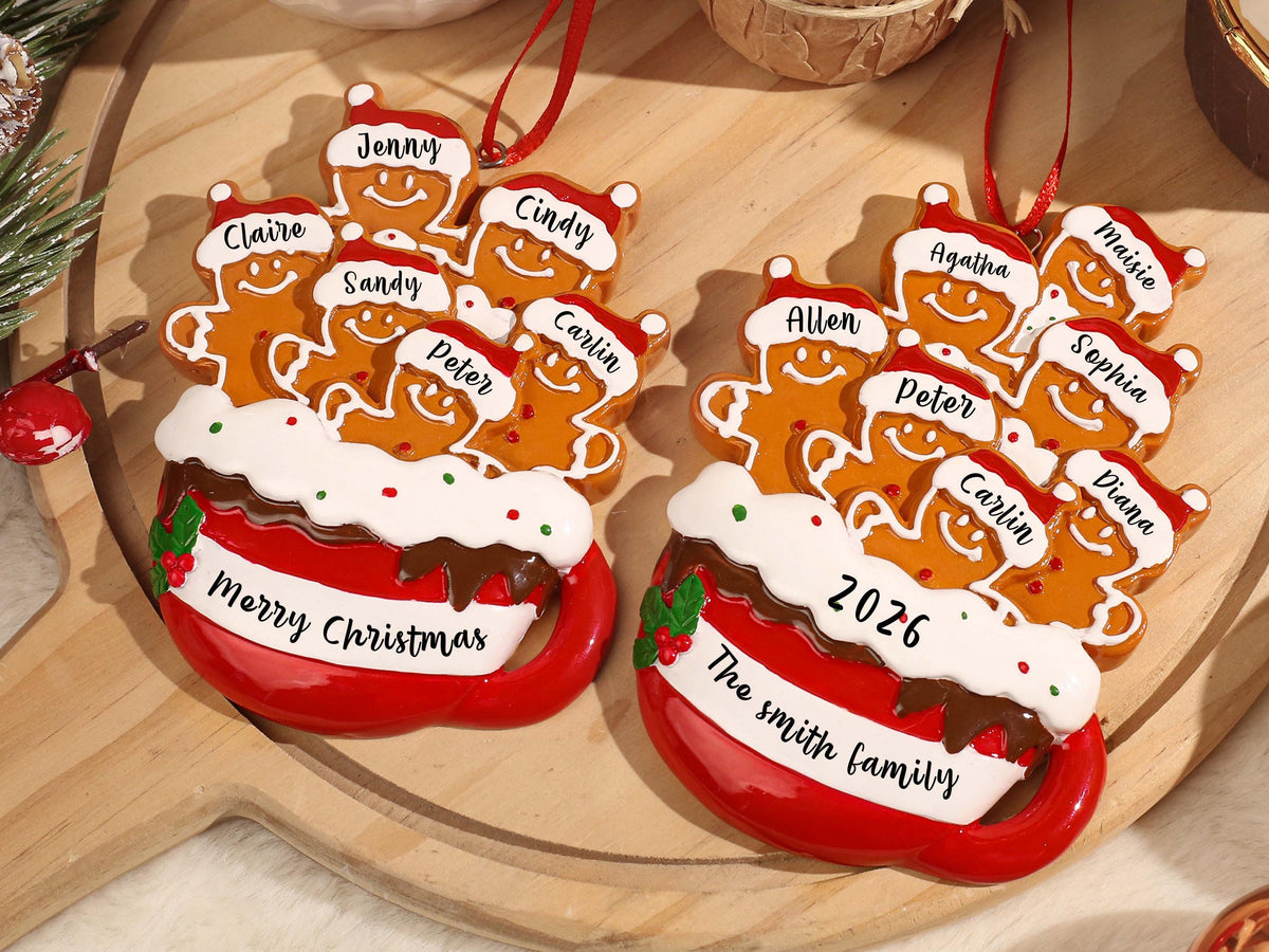 Personalized Resin Family Ornament, Gingerbread Christmas Family Ornament, Gingerbread Family of 2,3,4,5,6 Ornament 2026, Christmas Decor - product image 4