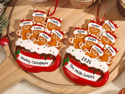 Personalized Resin Family Ornament, Gingerbread Christmas Family Ornament, Gingerbread Family of 2,3,4,5,6 Ornament 2026, Christmas Decor - product image 4