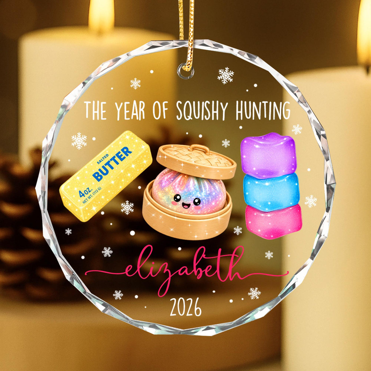 Personalized Squishy Christmas Ornament 2026: Kids Name Ornament, Viral Dumpling Squishy Gift, Girls Christmas Gift, Year Of Squishy Hunting - product image 8
