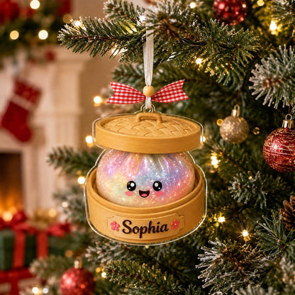 Personalized Glitter Dumpling Ornament, Squishy Dumpling Acrylic Custom Name Glittter Dumpling, Dumpling Lover Gift, Kids Christmas Gift - product image 9