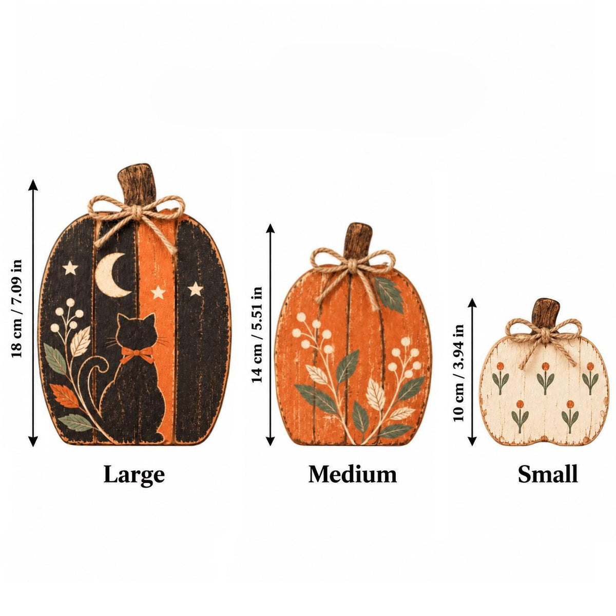 2D Wooden Pumpkin Set, 3ps Halloween Wooden Pumpkin Sitter, Rustic Fall Tiered Tray Decor, Desktop Decor, Halloween Gifts - product image 4