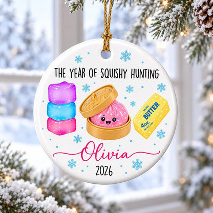 Personalized Squishy Christmas Ornament 2026: Kids Name Ornament, Viral Dumpling Squishy Gift, Girls Christmas Gift, Year Of Squishy Hunting - product image 2