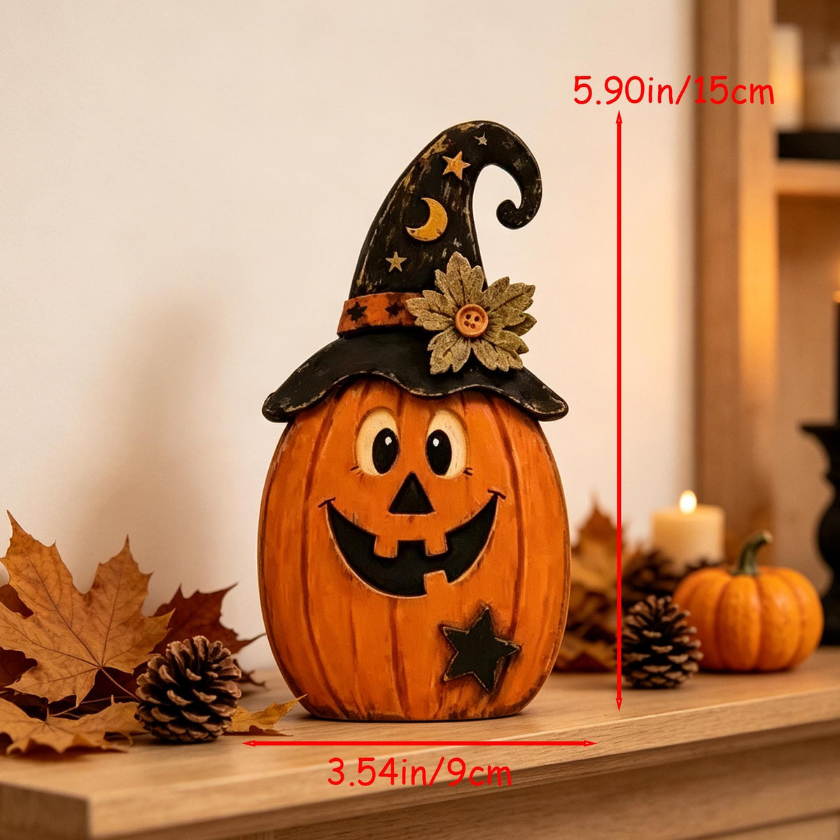 Farmhouse Wooden Halloween Set, Ghost Pumpkin Black Cat Decor, Autumn Tiered Tray Decor - product image 4