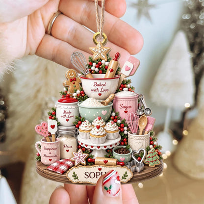 Christmas Baking Mixer Ornament, Custom Name Kitchen Mixer Christmas Keepsake, Baking Gift For Bakers, Gift For Baking Lovers, Gift For Her - product image 2