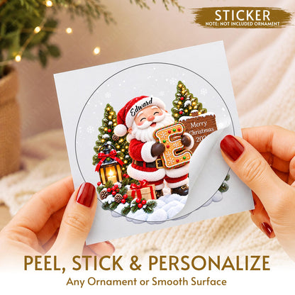 Personalized Kid Name Ornament, Letter Gingerbread with Snowman Keepsake - product image 5