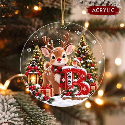 Personalized Kid Name Ornament, Letter Gingerbread with Snowman Keepsake - product image 9