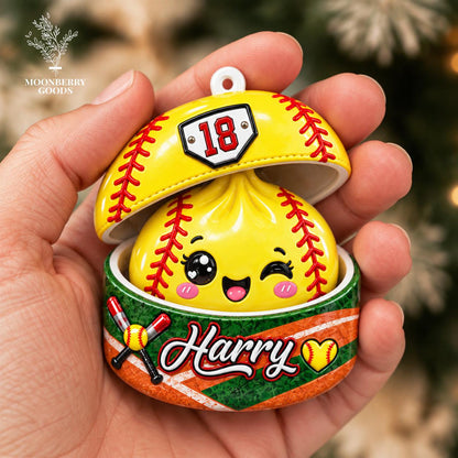 Personalized Softball Dumpling 3D Relief Ornament 2026, Softball Ornament, Squishy Dumpling Ornament, Sport Ornament, Kids Christmas Gift - product image 9