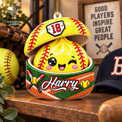Personalized Softball Dumpling 3D Relief Ornament 2026, Softball Ornament, Squishy Dumpling Ornament, Sport Ornament, Kids Christmas Gift - product image 10