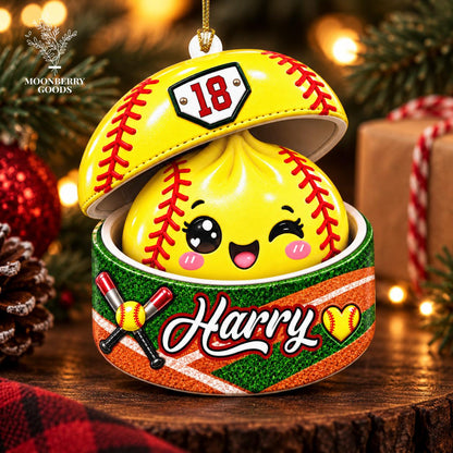 Personalized Softball Dumpling 3D Relief Ornament 2026, Softball Ornament, Squishy Dumpling Ornament, Sport Ornament, Kids Christmas Gift - product image 8