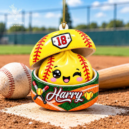 Personalized Softball Dumpling 3D Relief Ornament 2026, Softball Ornament, Squishy Dumpling Ornament, Sport Ornament, Kids Christmas Gift - product image 11