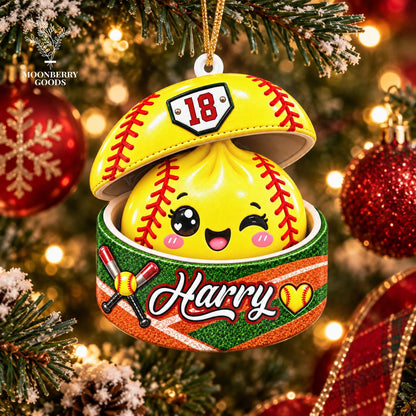 Personalized Softball Dumpling 3D Relief Ornament 2026, Softball Ornament, Squishy Dumpling Ornament, Sport Ornament, Kids Christmas Gift - product image 6