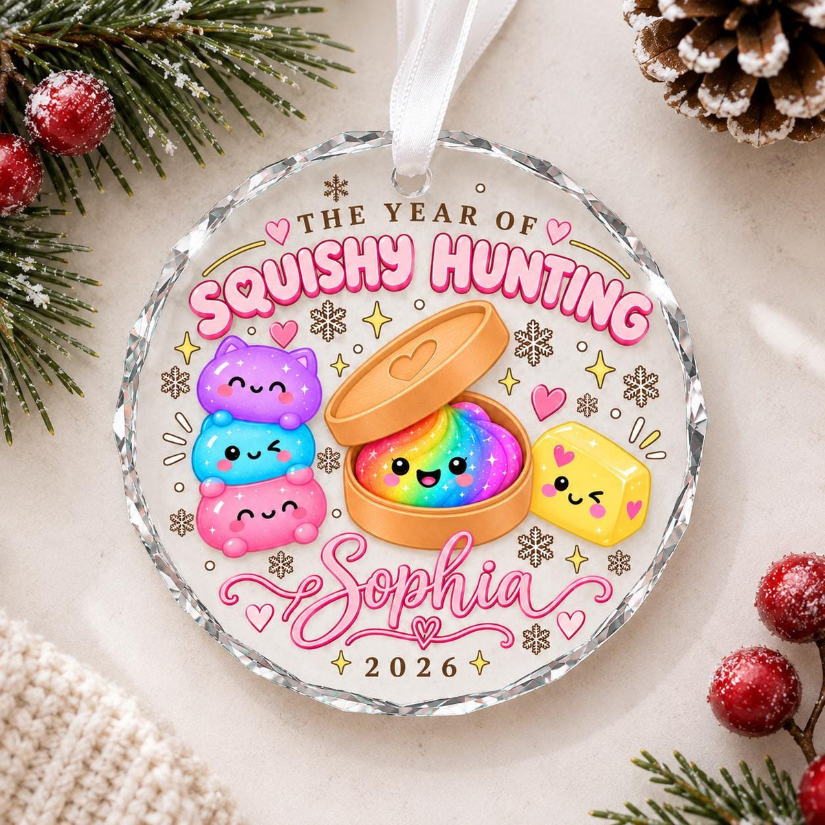 Personalized Squishy Christmas Ornament, Year of Squishy Hunting Ornament, Custom Name Dumpling Gift, Kids Xmas Keepsake, Squishy Lover Gift - product image 7