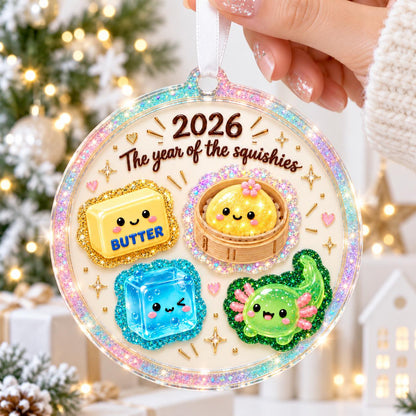 Squishy Dumpling Christmas Ornament 2026, Cute Squishy Lover Gift, Squishy Hunting Squishies, Butter NeeDoh Ornament, Kids Keepsake Gift - product image 14