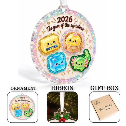 Squishy Dumpling Christmas Ornament 2026, Cute Squishy Lover Gift, Squishy Hunting Squishies, Butter NeeDoh Ornament, Kids Keepsake Gift - product image 5