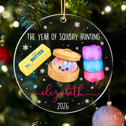 Personalized Squishy Christmas Ornament 2026: Kids Name Ornament, Viral Dumpling Squishy Gift, Girls Christmas Gift, Year Of Squishy Hunting - product image 4