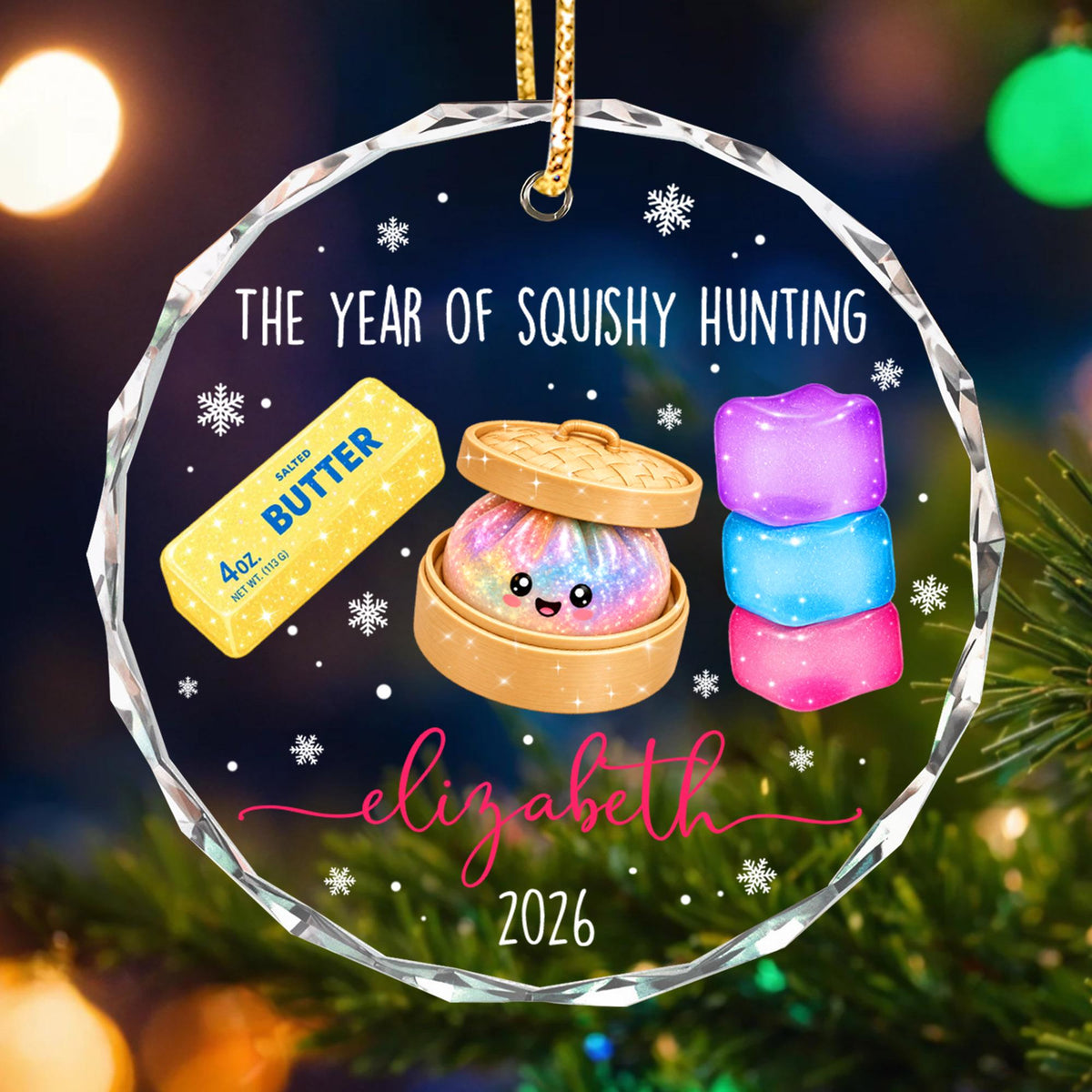 Personalized Squishy Christmas Ornament 2026: Kids Name Ornament, Viral Dumpling Squishy Gift, Girls Christmas Gift, Year Of Squishy Hunting - product image 11