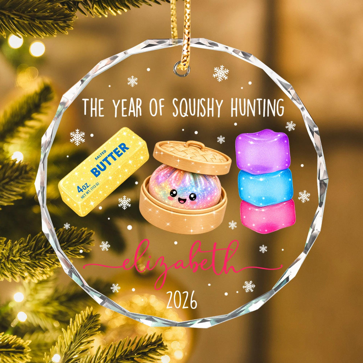 Personalized Squishy Christmas Ornament 2026: Kids Name Ornament, Viral Dumpling Squishy Gift, Girls Christmas Gift, Year Of Squishy Hunting - product image 12