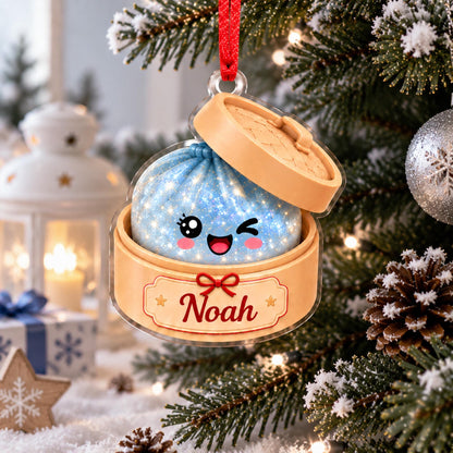 Personalized Cute Dumpling Christmas Ornament, Faux Glitter Dumpling Keepsake, Dumpling Lover Gift, Kids Christmas Gift, Foodie Decor - product image 11
