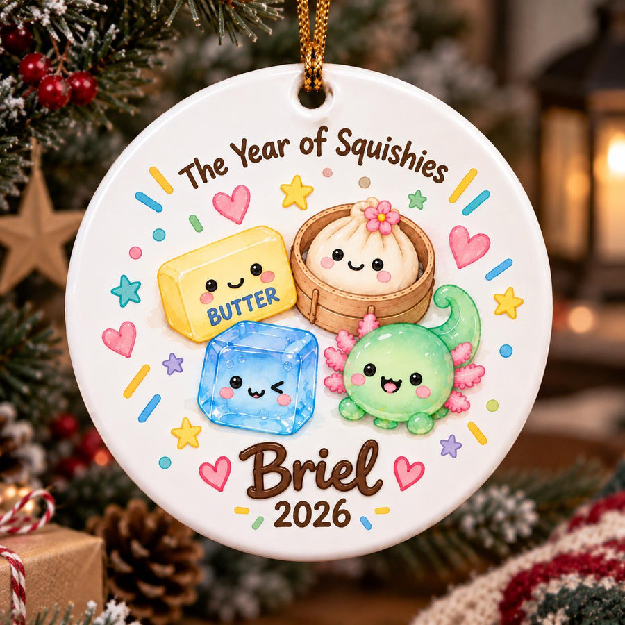 Personalized Kids Squishy Hunting Ornament 2026, The Year of Squishy Keepsake, Funny Kids Christmas Ornament, Cute Stocking Stuffer - main product image