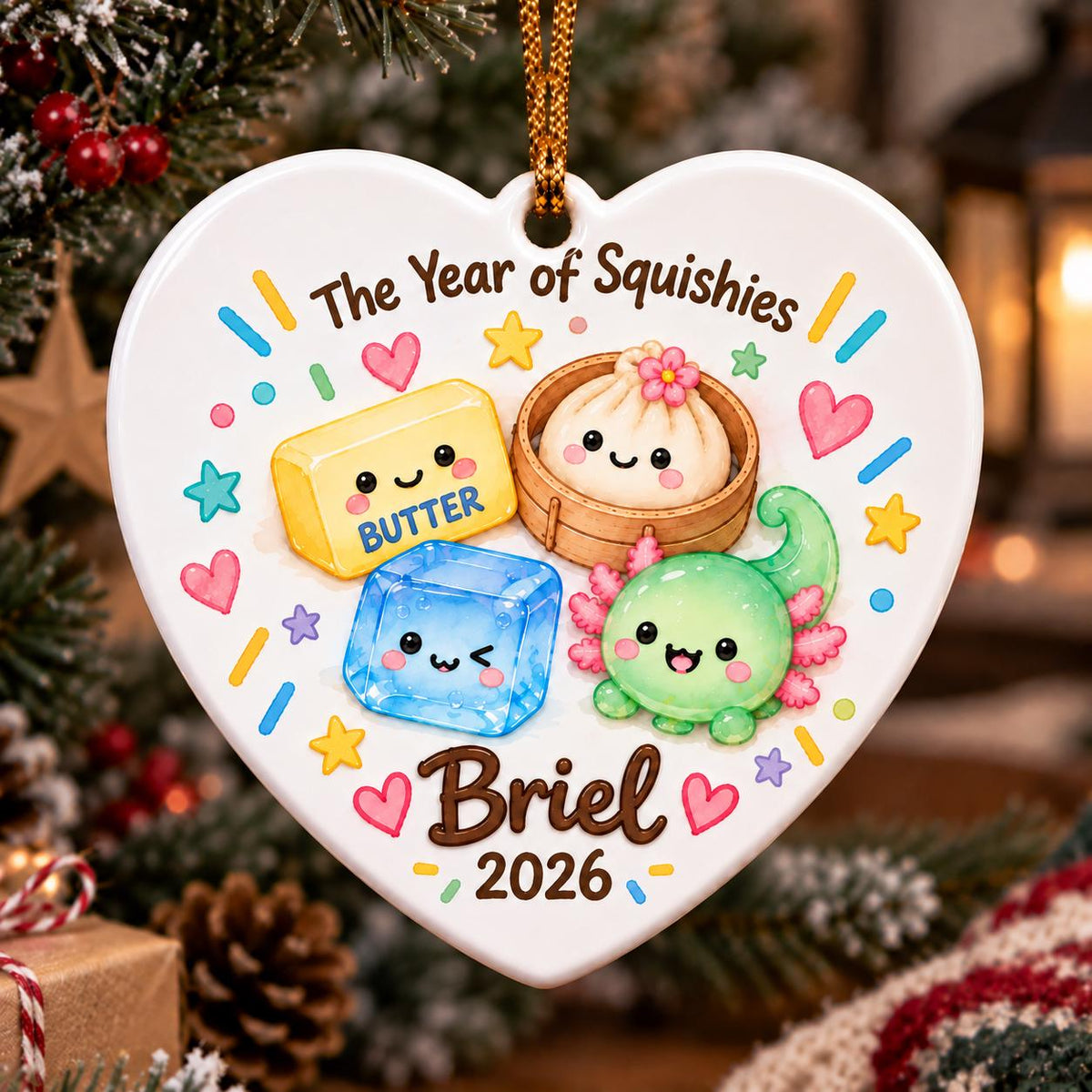 Personalized Kids Squishy Hunting Ornament 2026, The Year of Squishy Keepsake, Funny Kids Christmas Ornament, Cute Stocking Stuffer - product image 4