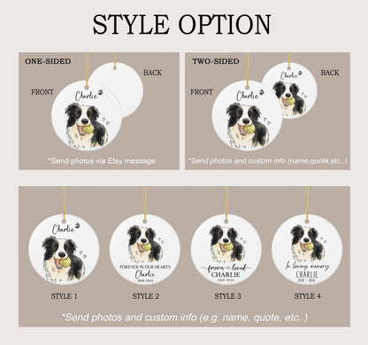 Personalized Watercolor Pet Photo Ornament: Custom Memorial Keepsake - product image 6