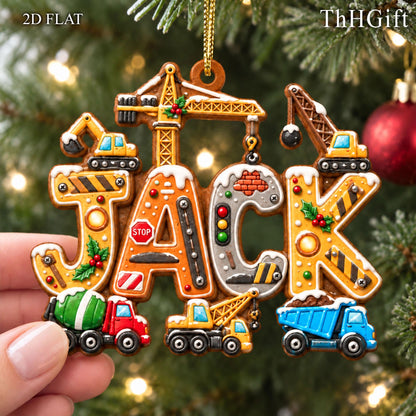 Personalized Kids Name Truck Christmas Ornament, Construction Vehicle Acrylic Ornament, Custom Name Holiday Decor - product image 8