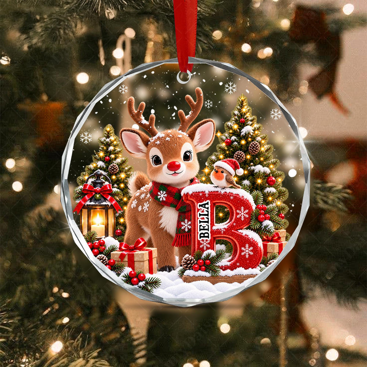 Personalized Kid Name Ornament, Letter Gingerbread with Snowman Keepsake - product image 10