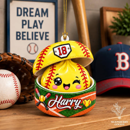 Personalized Softball Dumpling 3D Relief Ornament 2026, Softball Ornament, Squishy Dumpling Ornament, Sport Ornament, Kids Christmas Gift - product image 7