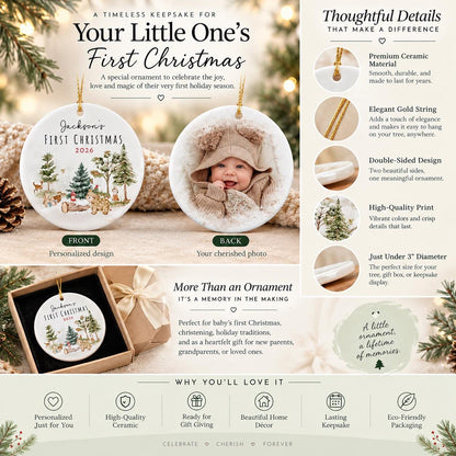 Personalized Baby's First Christmas Ornament 2026, Baby Shower Photo Keepsake - product image 3