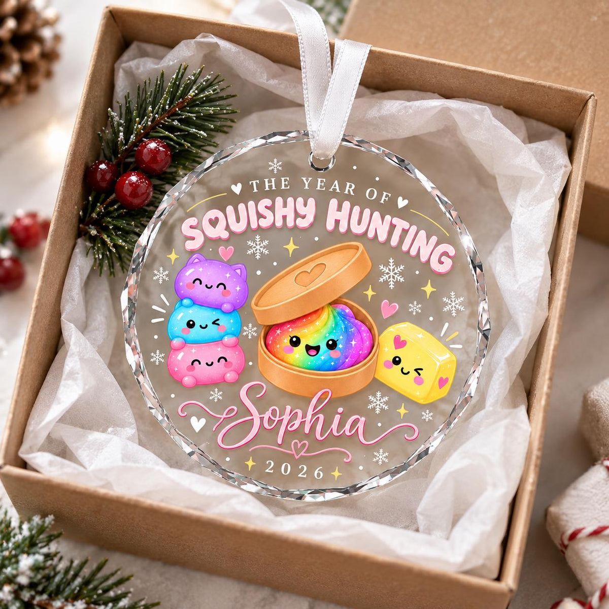 Personalized Squishy Christmas Ornament, Year of Squishy Hunting Ornament, Custom Name Dumpling Gift, Kids Xmas Keepsake, Squishy Lover Gift - product image 12